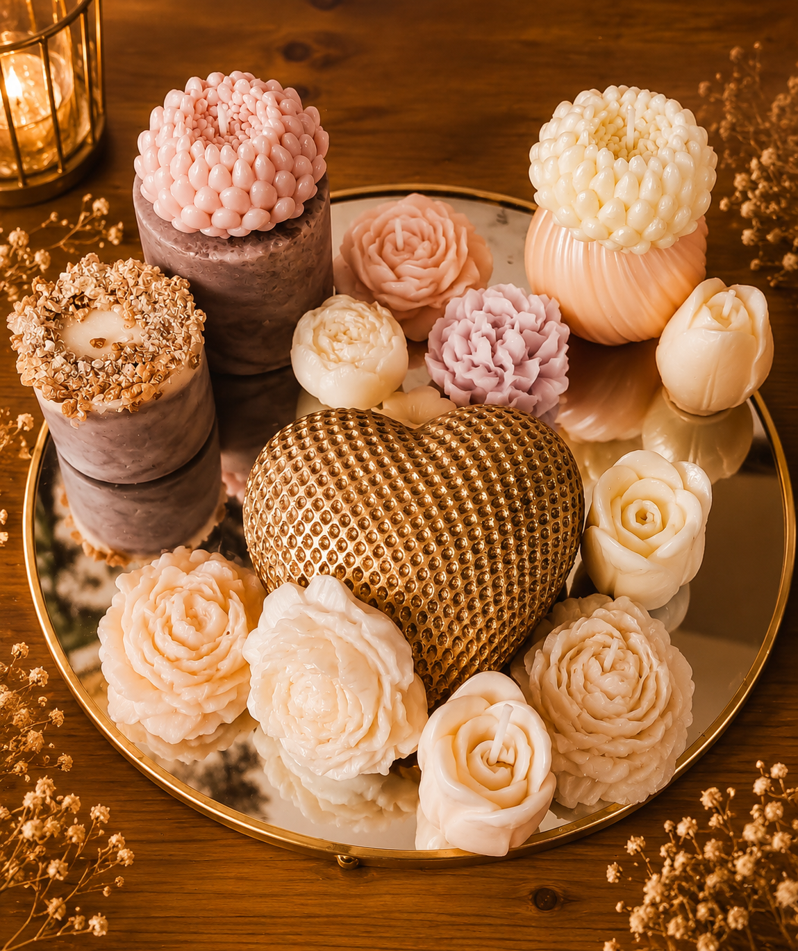 Tray Candles - Pink